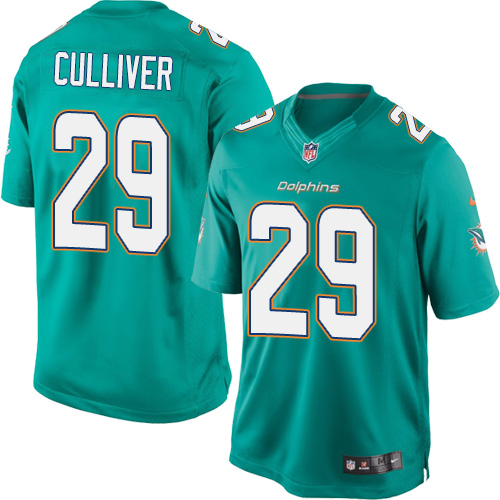 Youth Elite Chris Culliver Nike Jersey Aqua Green Home - #29 NFL Miami Dolphins
